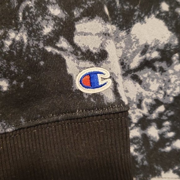 Champion Women's Navy Grey Tie-Dye Hooded Sweatshirt - Size: Large - Picture 12 of 12